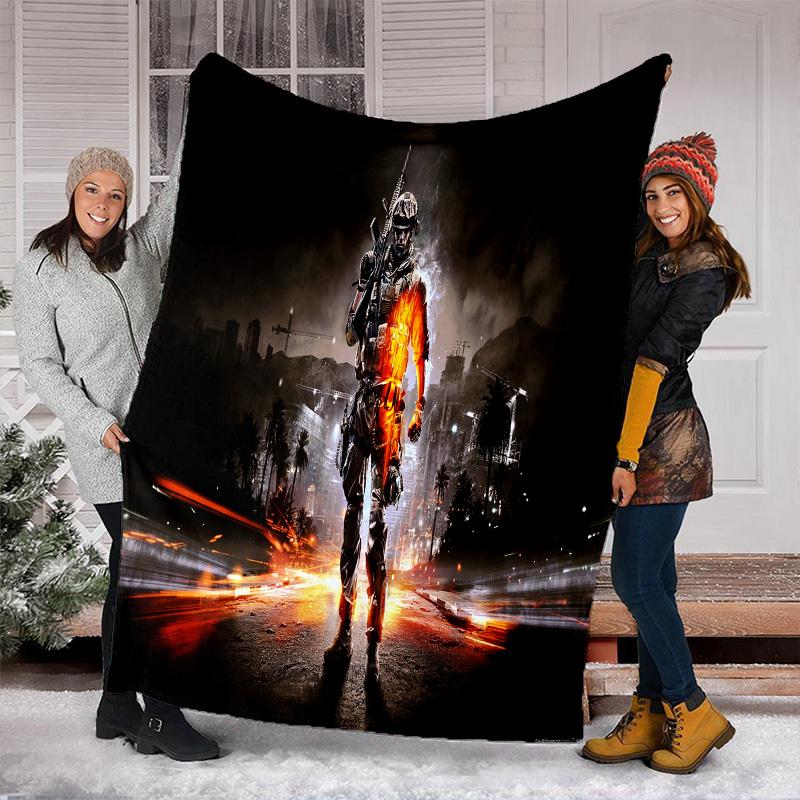 Cyberpunk Soldier  Blanket Soft Comfortable All Seasons Perfect Sofa Office Naps Trips Birthday Christmas Gift