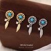 Серьги Banyan Tree S925 Silver Dream Catcher Blue Feather - модный дизайн 2023 года для женщин