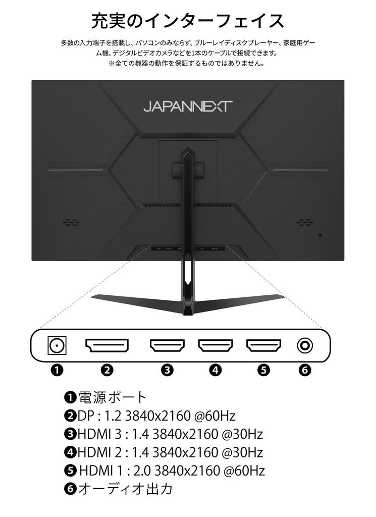 JAPANNEXT Inch 4K Resolution LCD Monitor with IPS Panel HDMI DP sRGB 31.5 (3840x2160) JN-i315U 100% DCI-P3 90%