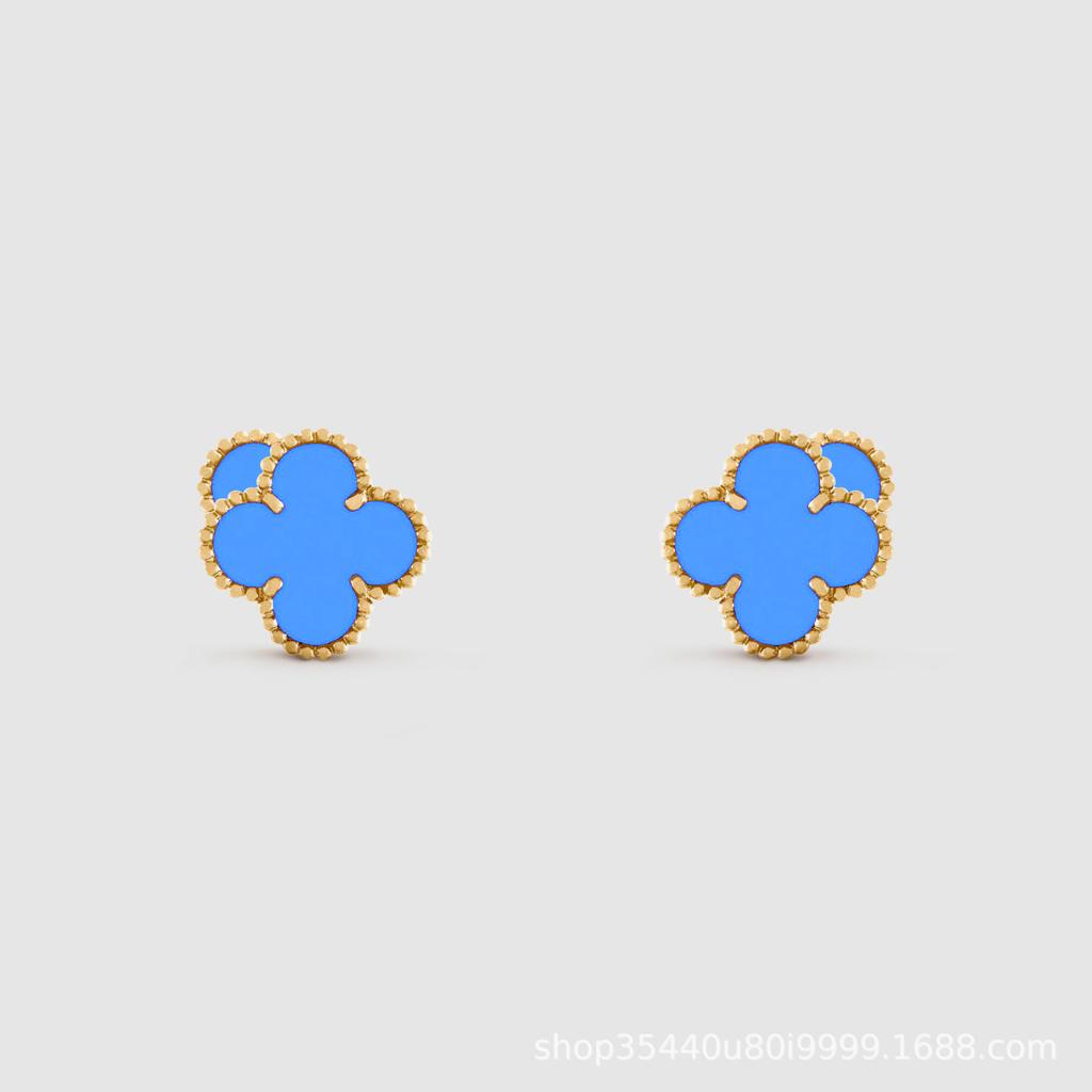 Серьги-тренды в виде четырехлистного клевера, настоящие серьги-фритиллярии