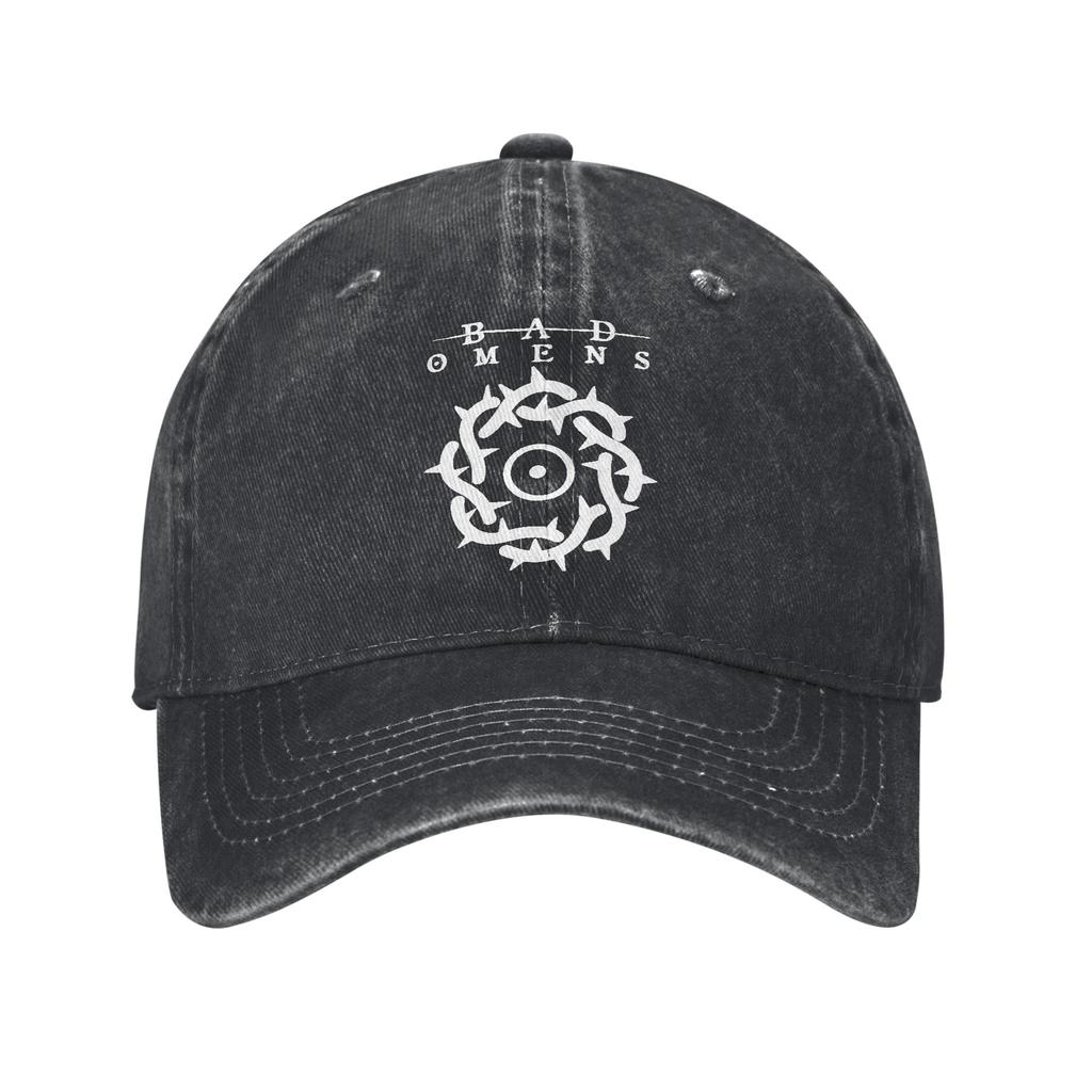 Unisex bad omens logo tour 2026 Cap Wear Baseball Caps Vintage Trucker Hat Adjustable