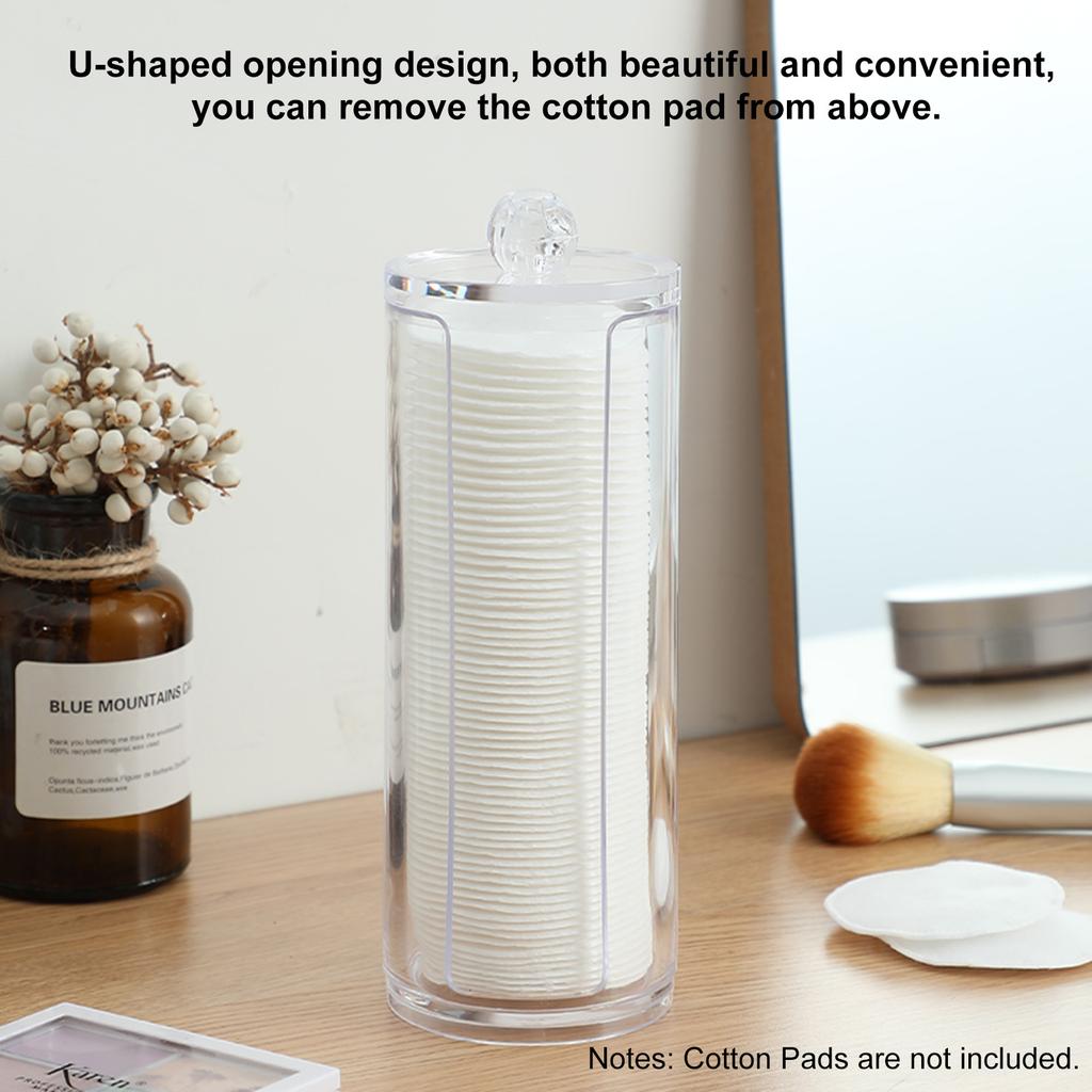 Акриловый держатель-диспенсер для ватных дисков для макияжа, круглые баночки для хранения косметики с крышками, держатель для ватных палочек и ватных дисков