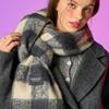 KOLEAT [Unisex] Winter Heat Double-Sided Insulated Check Scarf [Black]