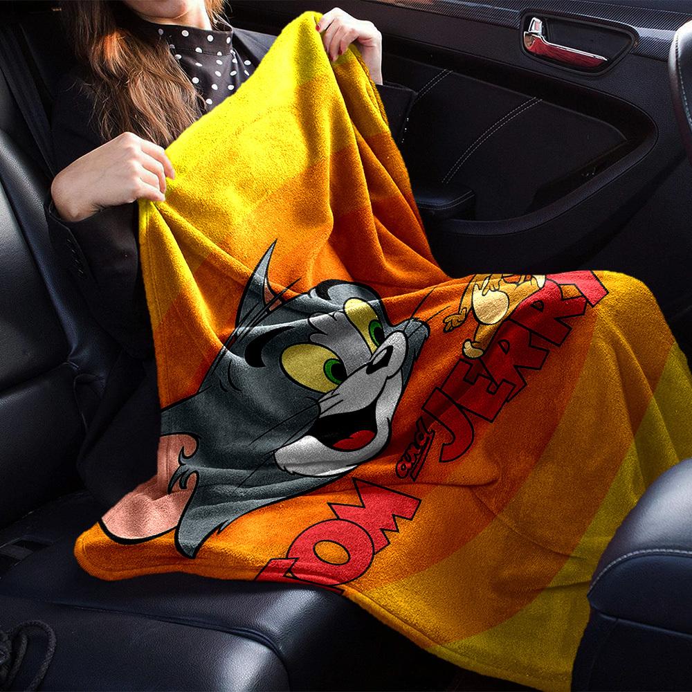 1pc Tom Jerry Flannel Blanket Soft Warm Throw for Home, Office, Travel, All-Season Cozy Bedding GiftL1099
