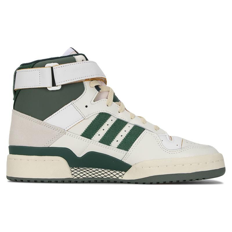 Adidas Forum 84 High Off White Team темно-зеленые унисекс кроссовки кремовый студенческий-зеленый кремово-белый GW4328