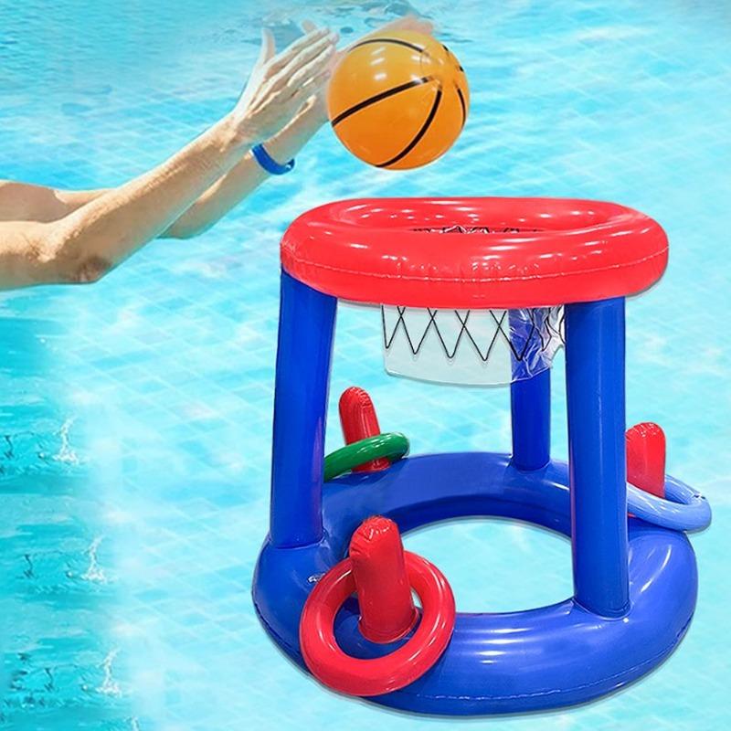 Надувной Баскетбольное Кольцо Игра с Бросанием Колец Летние Водные Игрушки для Бассейна Игры на Открытом Воздухе Пляжная Вечеринка Плавающий Интерактивный Игрушечный Круг
