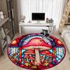 1pc Mushroom Window Office Round Area Rug, Indoor Mat Suitable ForOffice, Under Office Chairs Bedroom Living Room Home Decor, Room Deco D059