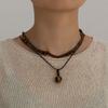 Pine Stone Double Layer Necklace Pendant Sweater Chain Fashion Necklaces for Men  Men