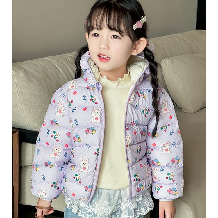 Зарубежный стиль зимняя детская куртка для девочки укороченная утолщенная на хлопковой подкладке Теплая хлопковая одежда для девочек детские осенние пальто с принтом тай-дай розового цвета