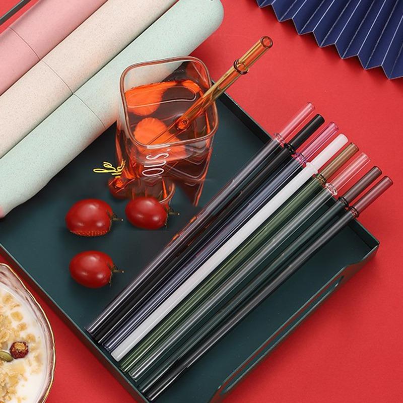 Аксессуары из стеклянной соломинки, подходят для замены соломенной чашки Star Dad, нескользящая пряжка, цветное стекло, непроливайка для воды, 23 см