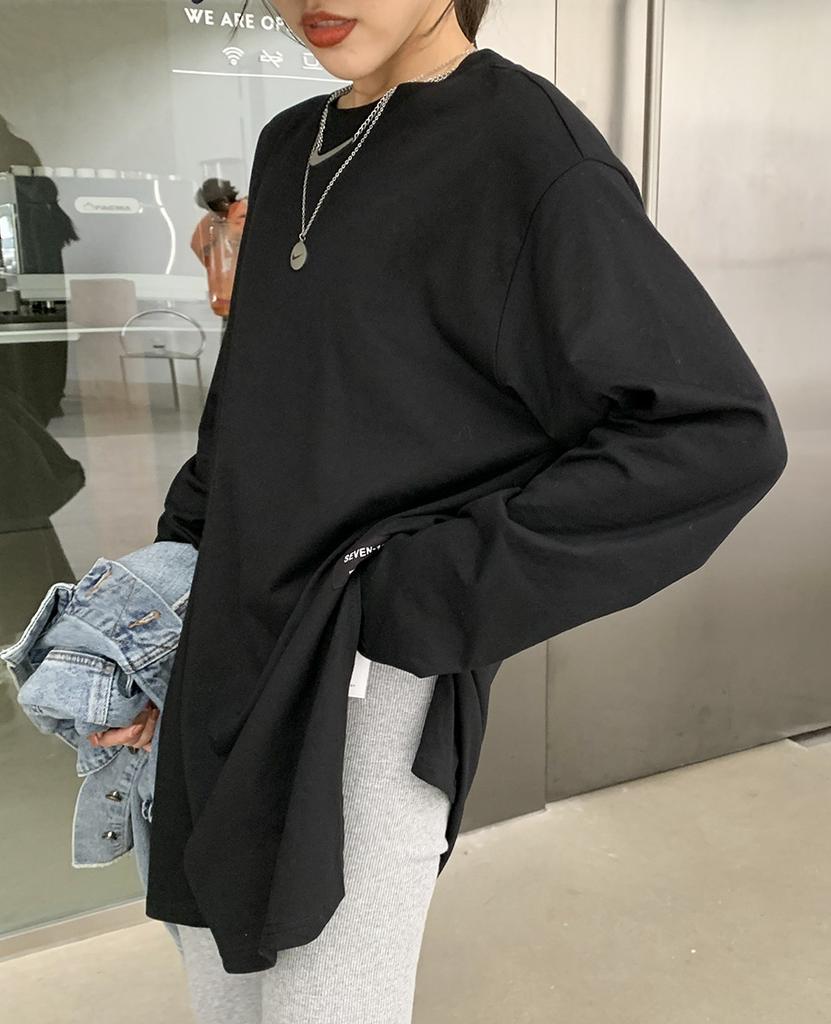 Женская однотонная футболка с длинными рукавами и разрезом, корейская весна-осень, женские повседневные свободные топы, белые рубашки