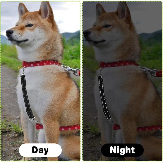 3 Pcs Dog Collar Safety Clip, Double Clip Dog Leash Extender, Adjustable Reflective Nylon Prong Collar Backup Set for Dog Harness Connector