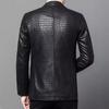 Leather Sheepskin Suit Collar Crocodile Jacket Men's Leather Leather Suit Collar Casual Jacket