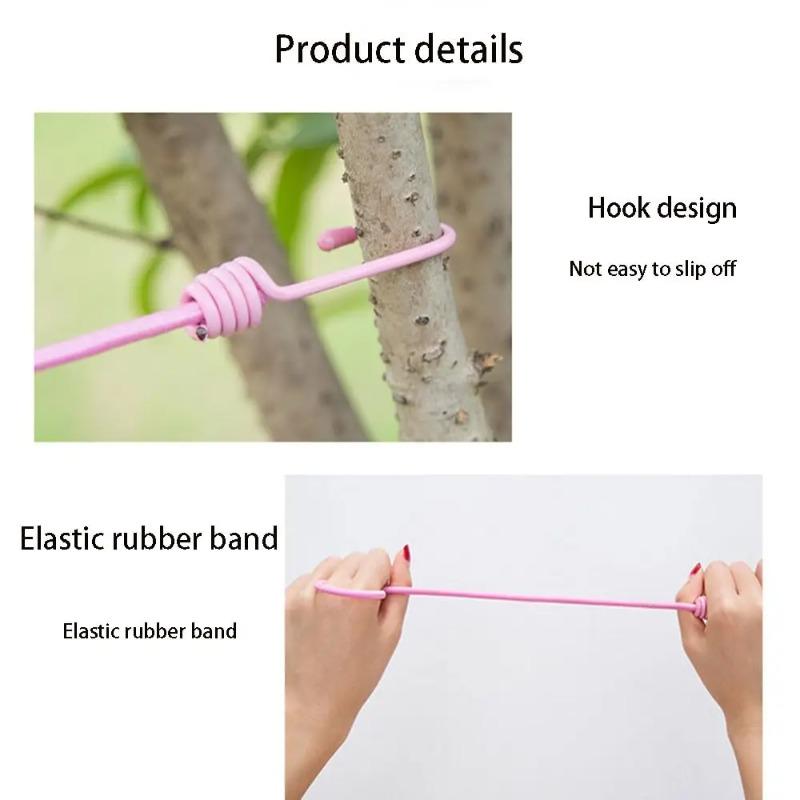 1pcs Portable Clothesline with 12 Clips Polychrome Outdoor No Punching Required Travel Camp Retractable Clothes Rope Drying Rack