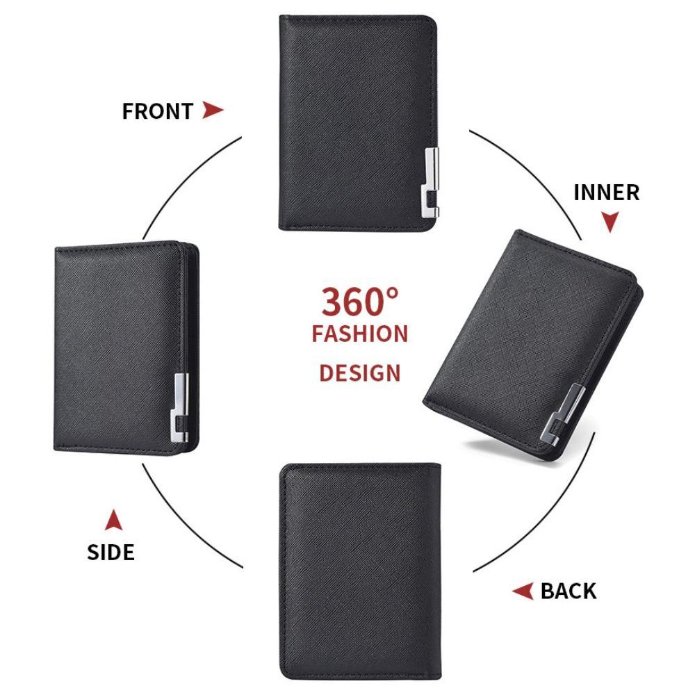 Minimalist PU Leather Retro Men's Wallet Two-Fold Orange Black Grey White Coin Purse Ultra Thin Multiple Pockets Credit Card