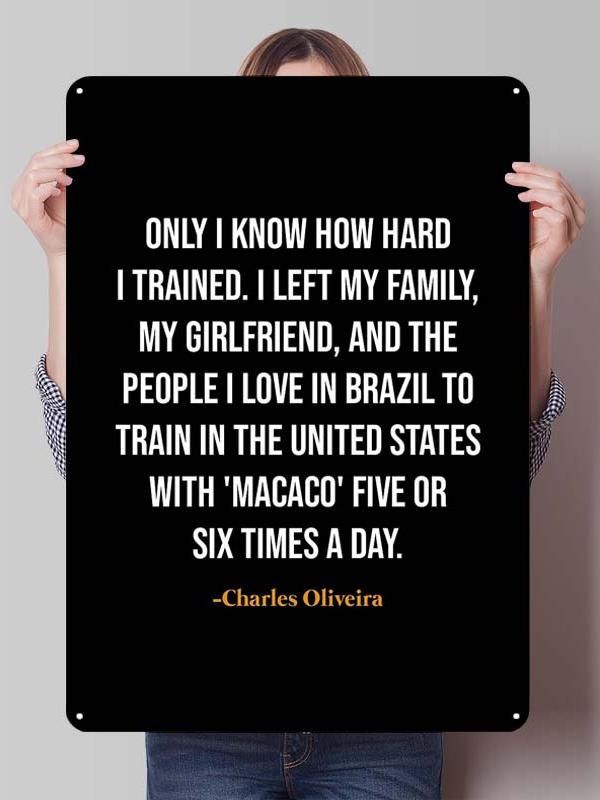 Металлические таблички с изображением боксера Чарльза Оливейры для украшения игровой комнаты, изготовленные на заказ, жестяные таблички с боксерским постером для декора стен, винтажные металлические таблички.