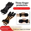 Archery Finger Tab Glove Faux Leather Three Finger Protector Hand Guard Shoot Hunting