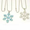 Frozen Snowflake Pendant Necklace With Crystal Finish For Travel Holiday And