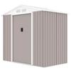 Abri de jardin en métal 2,71 m² - 213 x 127 x 195 cm - PLUTON - Kit d'ancrage inclus, 2 portes coulissantes - Taupe