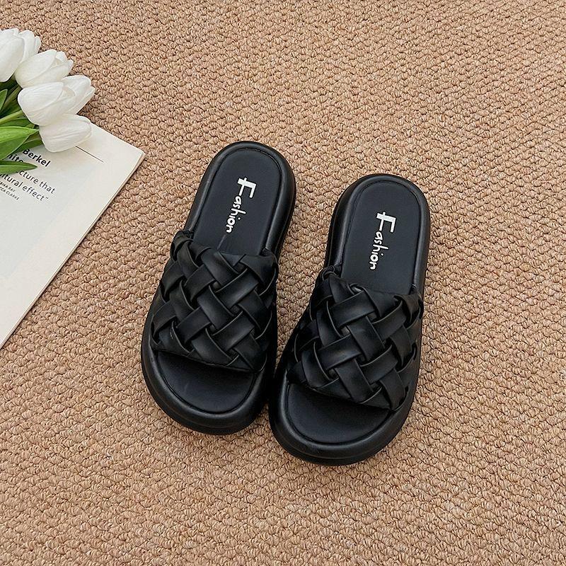Fashion Versatile Flat-bottomed Thick-soled Slippers 2025 New Stepping On Shit Soft-soled Sandals Women's One-word Drag Women's Summer Outer Wear