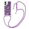 For iPhone 16 TPU Case Quicksand Design Phone Cover with Lanyard