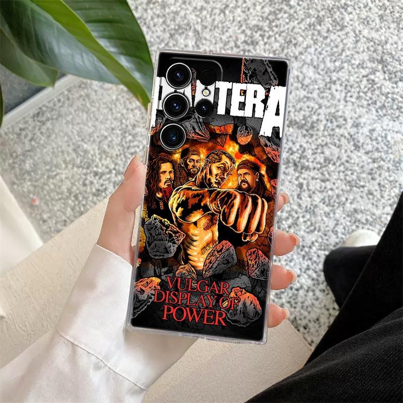 Dimebag Pantera Rock Band Phone Case S25Ultra For Samsung Galaxy S25 S24 S23 S21 Ultra S20 FE S22 Plus A35 A55 Case Clear Cover