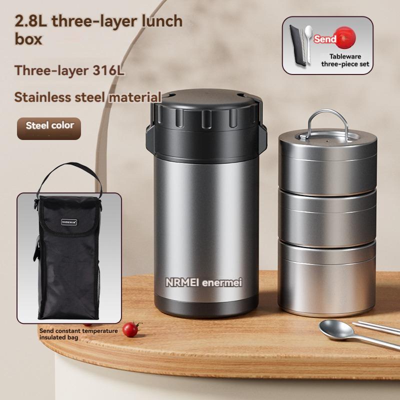 3.2L Термоконтейнер для ланча Bento многофункциональный Горячая еда Нержавеющая сталь Многослойный Отдельный Контейнер Посуда Коробка Набор