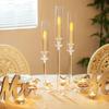 Taper Candlestick Holders for Table Centerpiece, 3Pcs Acrylic Candle Holder for Taper Candles, Clear Hurricane Candle Holder