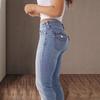 Женские потертые женские джинсы с высокой талией Модные универсальные прямые брюки