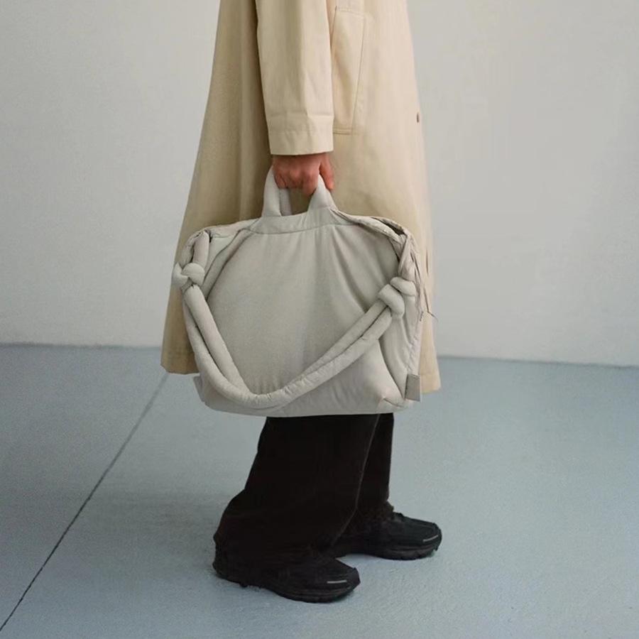 Сумка через плечо с завязками, женский рюкзак, большая вместимость, легкая, двойного назначения, сумка на одно плечо, мягкая хлопковая сумка с зажимом