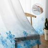 Рождественские зимние синие снежинки белые тюль прозрачные шторы для гостиной спальни декор оконные шторы вуаль органза шторы
