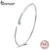 BAMOER 925 Sterling Silver Retro Spirit Snake Opening Bracelet For Women