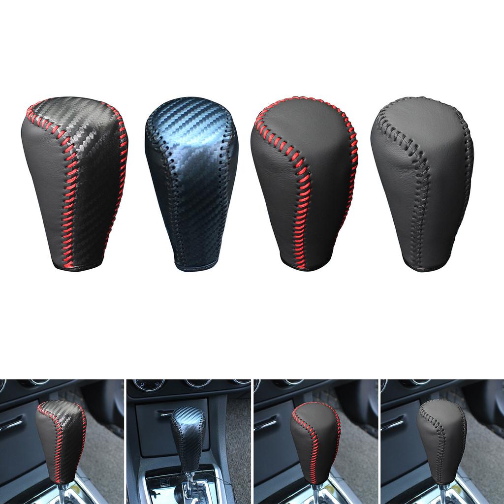 Car Gear Collars AT Leather Interior Gear Shift Knob Head Cover Wear-resistant Accessories Compatible for RAV4 2014-2019