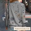Женские модные повседневные блузки и рубашки JPNTKY с длинным рукавом и круглым вырезом