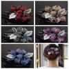 Korean Style Women Hairpin Large Crystal Headdress Jewelry Flower Hairclip  Gift