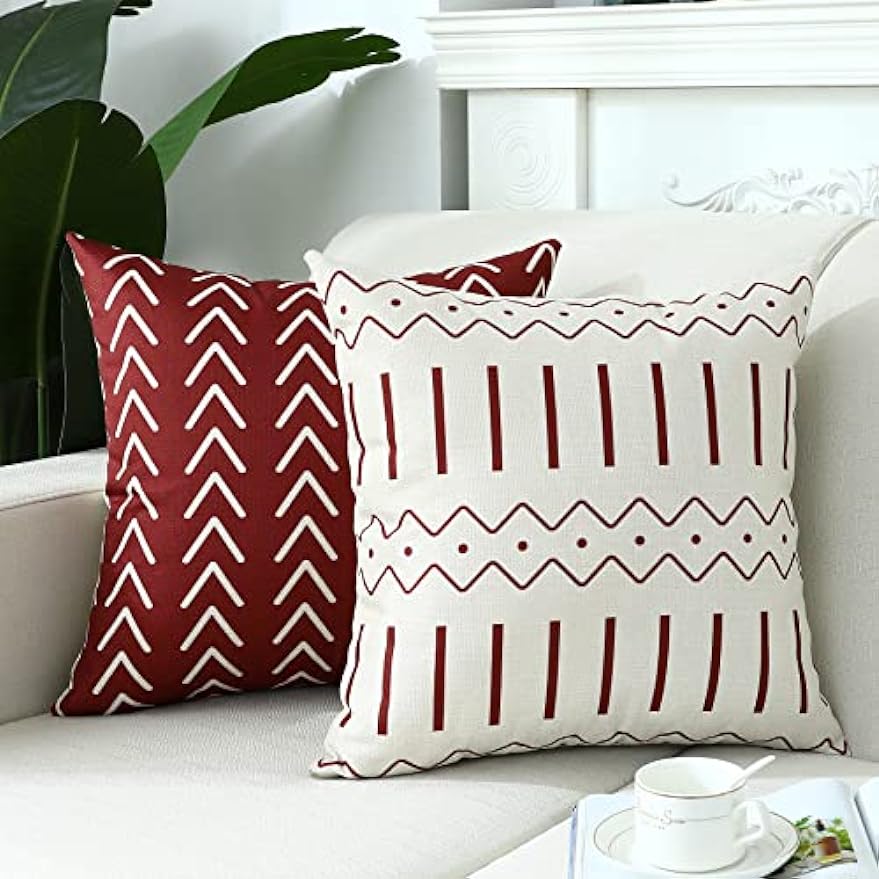 Cushion cover 45x45 cm square red geometric modern decorative cushion cover for pillows living room sofa home decor