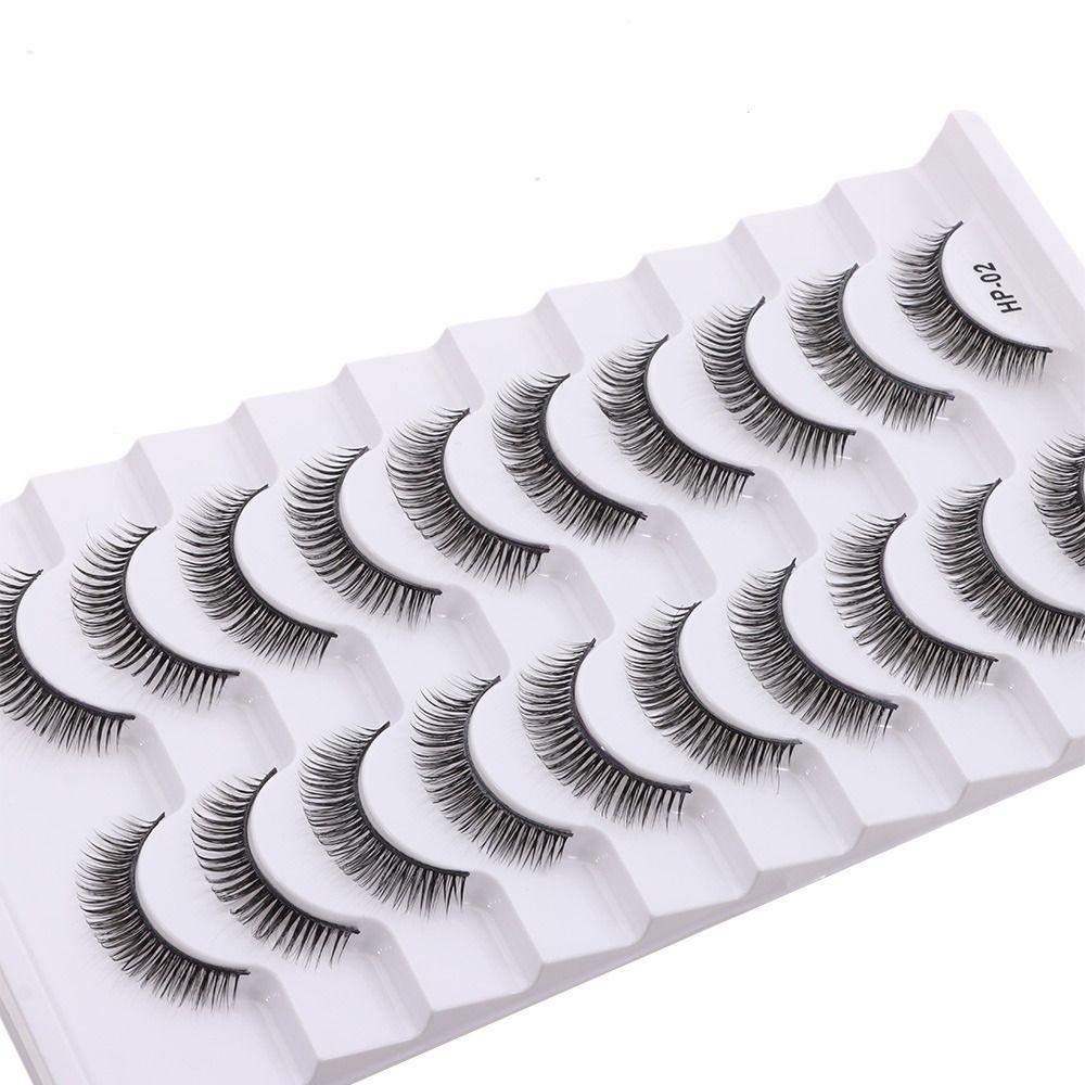 10 Pairs Natural Long False Eyelashes Fluffy Manga Lashes New 3D Mink Eyelashes Eye Makeup Tool