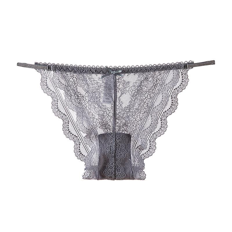 Sexy Thin Strap Lace Ultra-Thin Seamless Low Waist Breathable Women's Briefs