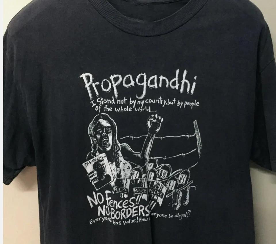 Propagandhi Группа Без Заборов Без Границ ФУТБОЛКА ПОЛНЫЙ РАЗМЕР S-4XL