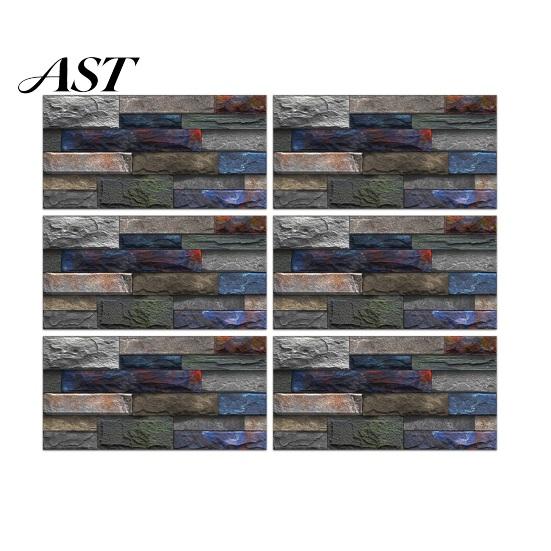 Easy Peel Stick Wall Covering 6Pcs Vintage Faux Stone Self?Adhesive Tiles, Waterproof Oil?Proof Backsplash Moisture-proof Stickers for Bathroom