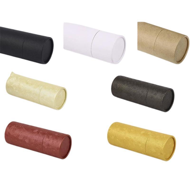Kraft Paper Tube Jar 10ml 20ml 30ml Cylinder for Essential Oil Bottle Secure Packaging Box for Travel and Gift Wrapping