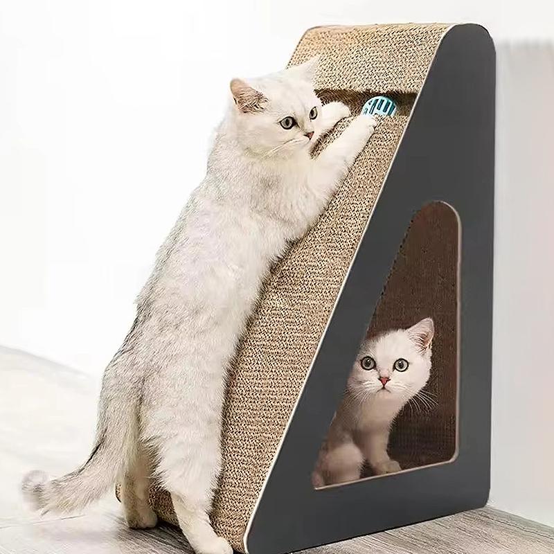 Cat Scratching Cardboard Pet Cat Scratcher Board Wear-Resistant Cat Scratch Pad Claw Grinding Posts Interactive Vertical Cat