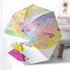Floral Fantasy Automatic Opening/Closing Umbrella:Portable 3 Fold Design with 8 Bone Iron Frame Perfect for Fans,Travelers,and Daily Us