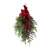 Upside Down Xmas Artificial Wreath Bow Knot Red Berries Hanging Xmas Teardrop Tree Decoration for