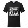 Funny Chemistry Nerd Science Alcohol Solution T-Shirt Tops Tees for Unisex Casual T Shirts Fashion Summer Tshirts Top Teacher Gifts