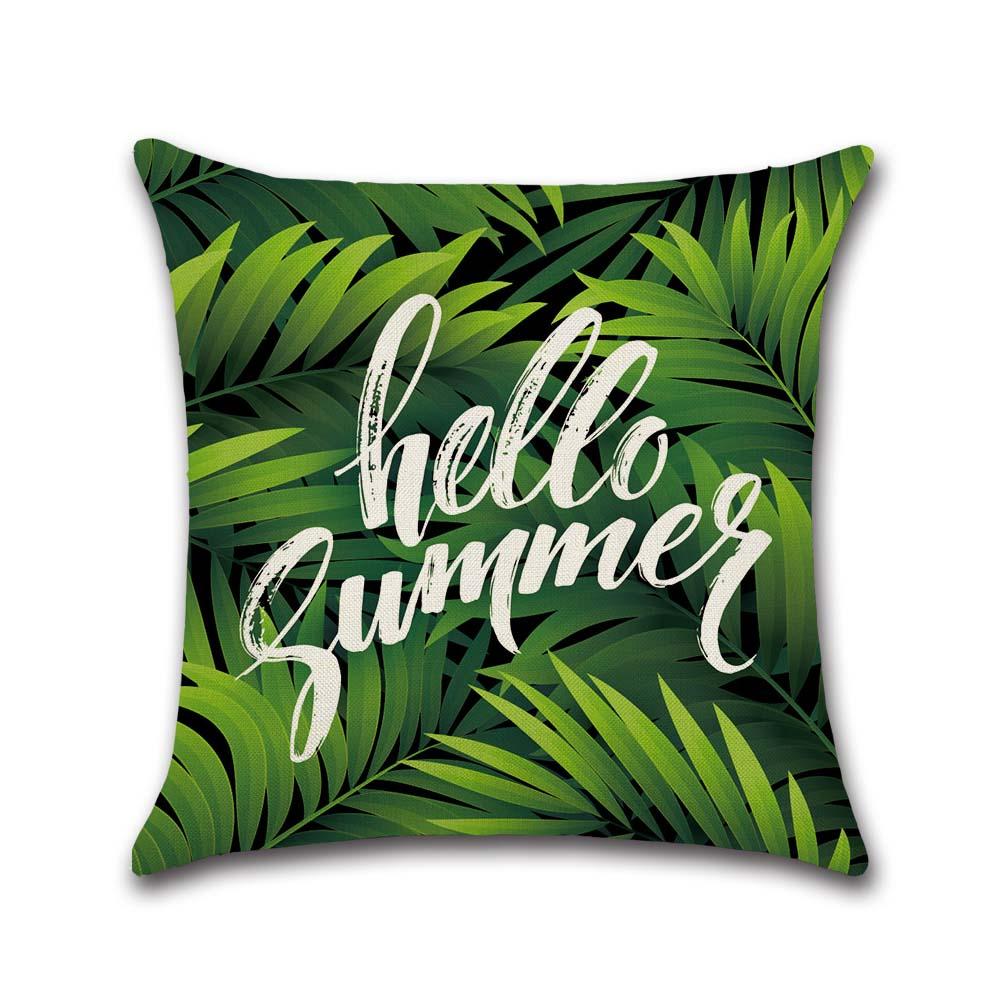 Tropical Plant Cushion Cover Summer Style Leaves Decorative Pillowcase For Sofa Linen Throw Pillow Case Almohada Poszewka Zt163