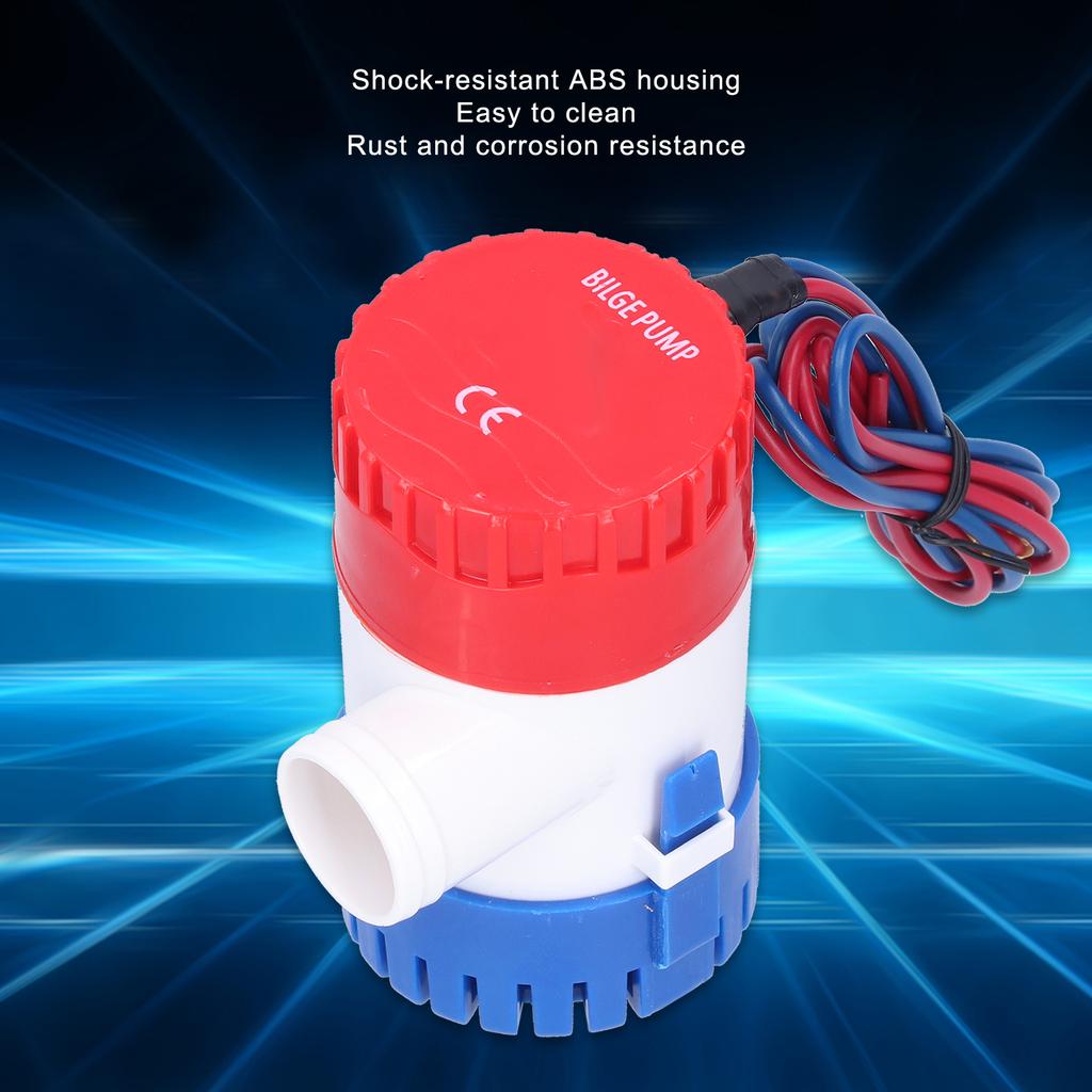 Bilge Pump DC SemiAutomatic Switch Electric Small Submersible Pump for Drain Provide Power 12V/24V 350/500/750/1100GPH