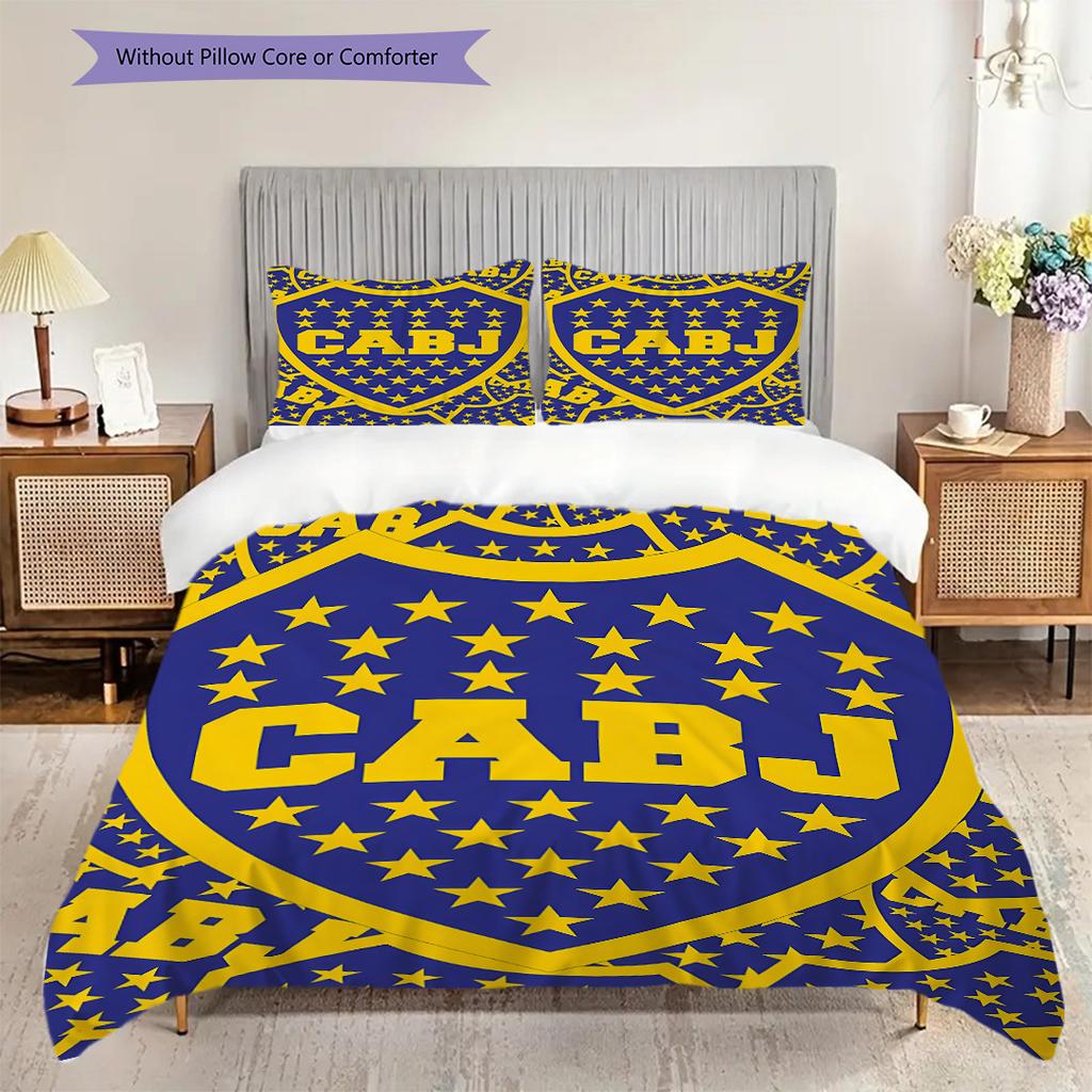Boca Juniors Pattern Bedding Quilt Set Quilt Cover Pillowcase Home Decoration Birthday Gift (1 * duvet cover + 2 * pillowcase, without core)