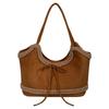 Vintage Matte Lamb Plush Tote Bag Women's 2025 New Large-capacity Bow Shoulder Bag Commuter Armpit Bag
