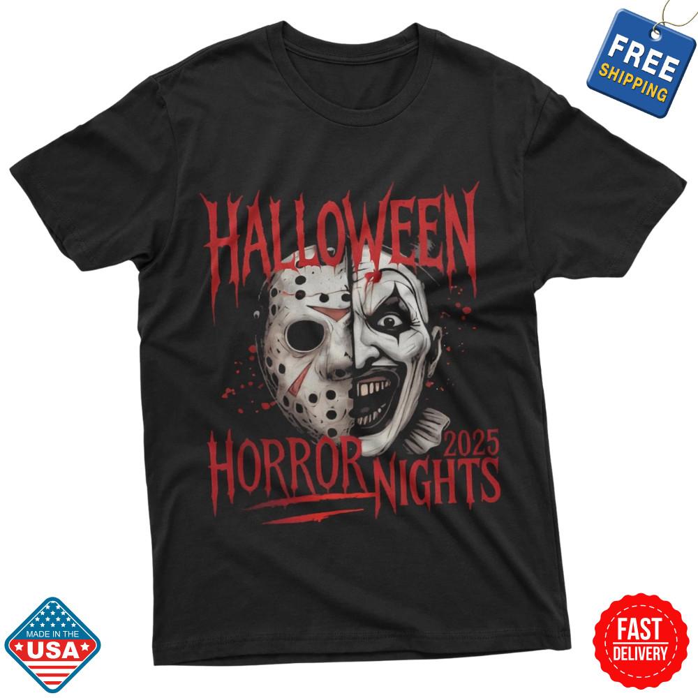 Футболка Halloween Horror Nights 2025 Футболка с постером фильма ужасов Вдохновленная фанатская футболка Унисекс футболка
